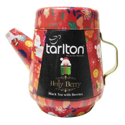 TARLTON Tea Pot Holly Berry Black - sypaný černý čaj s kousky ovoce v plechové konvičce 100g