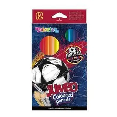 Colorino Pastelky trojhranné JUMBO - Fotbal (12 barev)