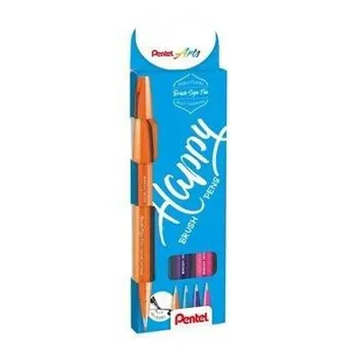 Popisovač Pentel Arts Touch Brush Sign Pen - Cool 4 ks, sada