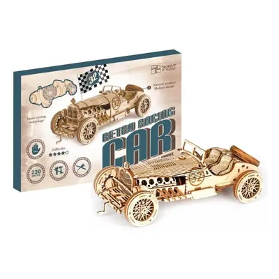 NiXiM Dřevěné 3D puzzle - Retro závodní auto