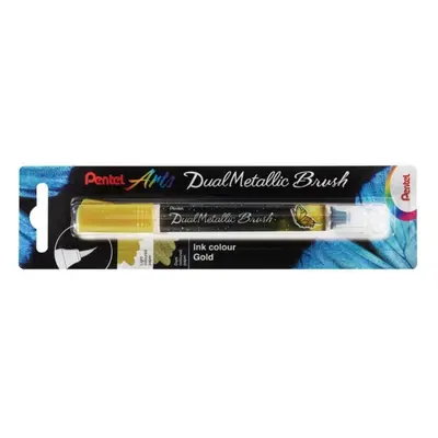 Pentel Dual Metallic Brush štětečkový popisovač - zlatý