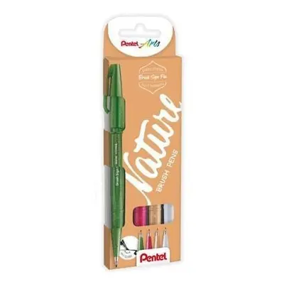 Popisovač Pentel Arts Touch Brush Sign Pen - Nature 4 ks, sada