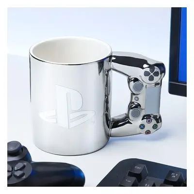 Hrnek 3D Playstation PS4 stříbrný - EPEE