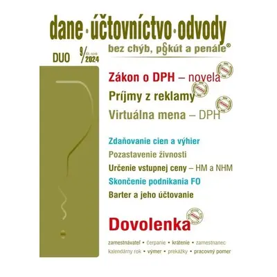 DUO 9/2024 – Dane, účtovníctvo, odvody bez chýb, pokút a penále