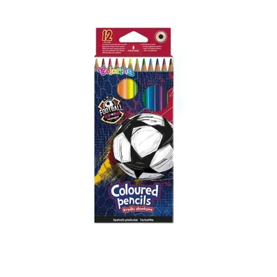 Colorino Pastelky trojhranné - Fotbal (12 barev)