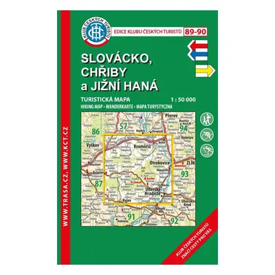 KČT 89-90 Slovácko, Chřiby, Jižní Haná 1:50 000 / Turistická mapa