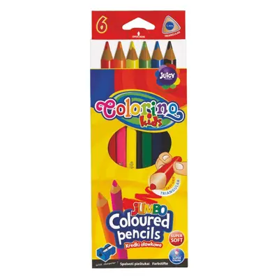 Colorino pastelky trojhranné JUMBO, s ořezávátkem, 6 barev