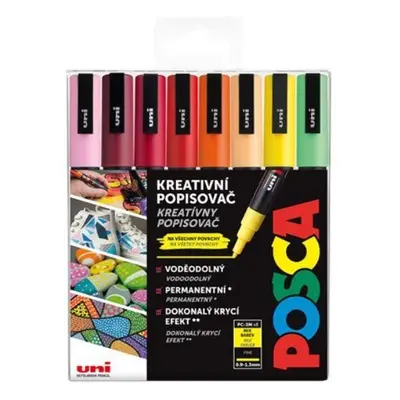 Posca sada popisovačů PC-3M, SUMMER, 0,9 - 1,3 mm, mix teplých tónů (8 ks)