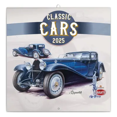 NOTIQUE Poznámkový kalendář Classic Cars – Václav Zapadlík, 2025, 30 x 30 cm