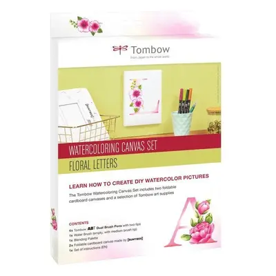 Tombow Sada Watercoloring Canvas Set Floral Letters