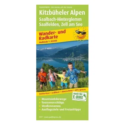 Kitzbühelské Alpy, Saalbach-Hinterglemm, Saalfelden-Zell am See 1:35 000 / turistická a cyklotur