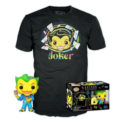 Funko POP & Tee: DC Comics - Joker BlackLight special edition (velikost trička XL)