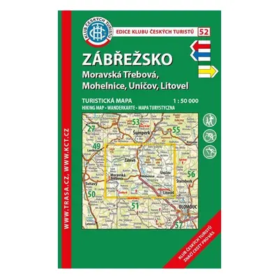 KČT 52 Zábřežsko (Moravská Třebová, Mohelnice, Uničov, Litovel) 1:50 000/tusristická mapa