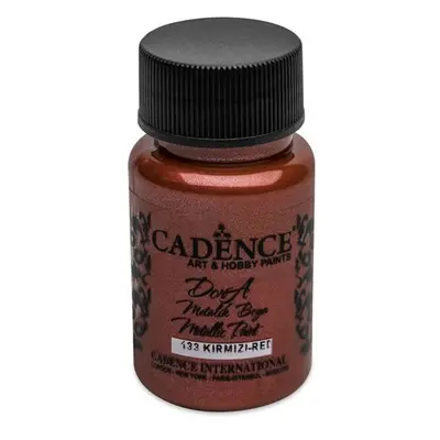 Metalická akrylová barva Cadence Dora Metalic - červená / 50 ml