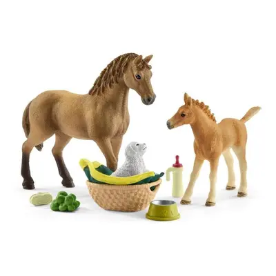 Schleich Set hříbě a Quarter kůň se štěnětem a doplňky, 3. vydání