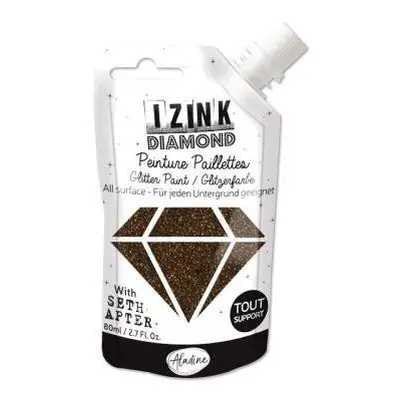 Diamantová barva IZINK Diamond - black coffee, tmavě hnědá, 80 ml