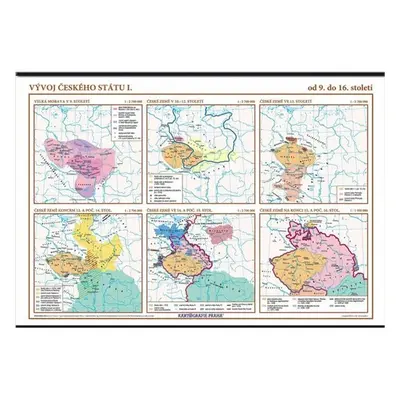 Vývoj českého státu I. (od 9. do 16. století) – školní nástěnná mapa/136 x 96 cm