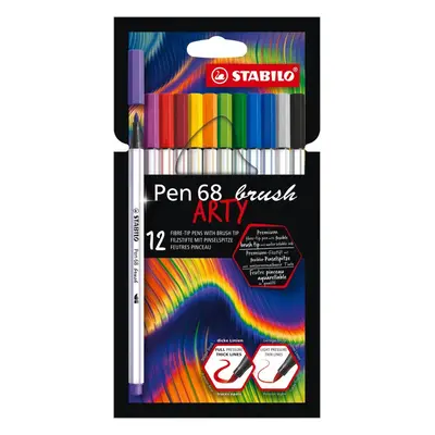 Fixa STABILO Pen 68 brush sada 12 ks v pouzdru"ARTY"