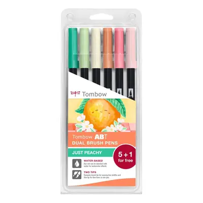 Tombow ABT Dual Pen Brush sada oboustranných štětcových fixů - Just Peachy 6 ks