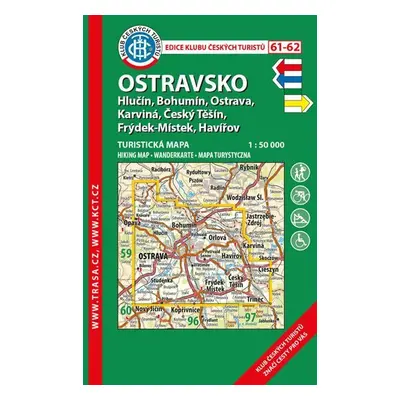 KČT 61-62 Ostravsko 1:50 000/turistická mapa