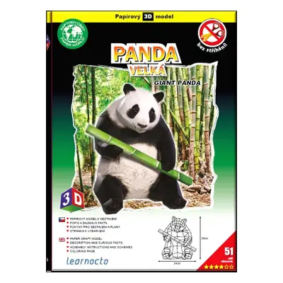 Panda velká – Papírový 3D model/51 dílků