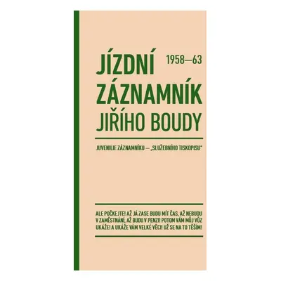 Jízdní záznamník Jiřího Boudy 1958-63 - Jiří Bouda