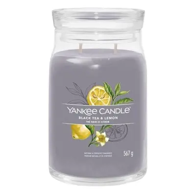 YANKEE CANDLE Black Tea & Lemon svíčka 567g / 2 knoty (Signature velký)