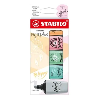 Stabilo Boss Mini Pastellove 5 ks - růžová, máta, tyrkys, šedá, oranžová