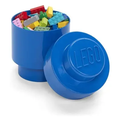 Úložný box LEGO kulatý - modrý