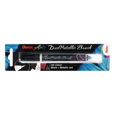 Pentel Dual Metallic Brush štětečkový popisovač - černý