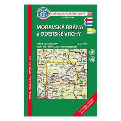 Moravská brána,Oderské vrchy /KČT 60 1:50T Turistická mapa