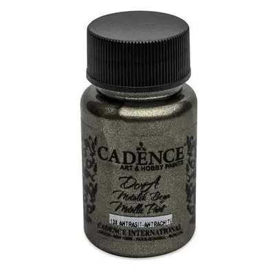 Metalická akrylová barva Cadence Dora Metalic - antracitová / 50 ml