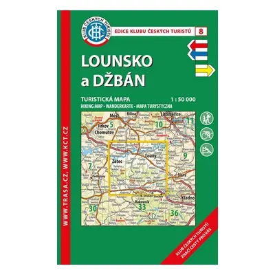 KČT 8 Lounsko a Džbán 1:50 000/turistická mapa