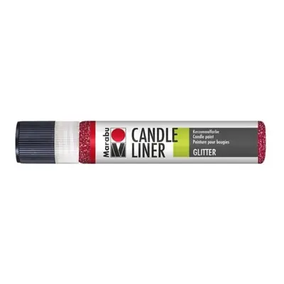 Marabu Candle Liner na svíčky - glitový červený 25 ml