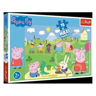 Trefl Puzzle Peppa Pig - Veselý den / 15 dílků MAXI