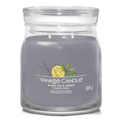 YANKEE CANDLE Black Tea & Lemon svíčka 368g / 2 knoty (Signature střední)