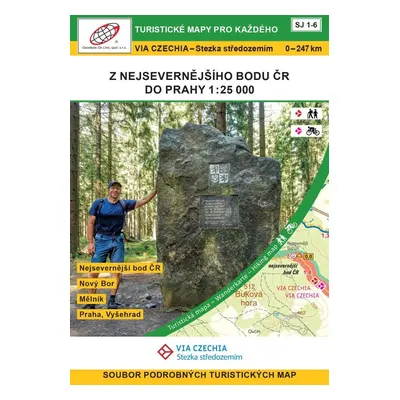 VIA CZECHIA – Stezka středozemím, box 1, Z nejsevernějšího bodu ČR do Prahy 1 : 25 000