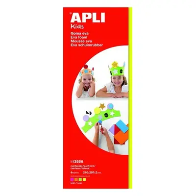 APLI pěnovka fluorescenční 210 x 297 mm - mix fluo barev 4 ks