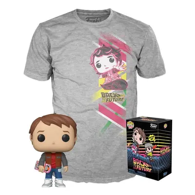 Funko POP & Tee: Back to the Future - Marty w/Hoverboard (velikost L)