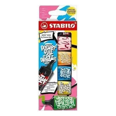 STABILO BOSS MINI by Snooze One - růžová, oranžová, modrá, žlutá, zelená a černá