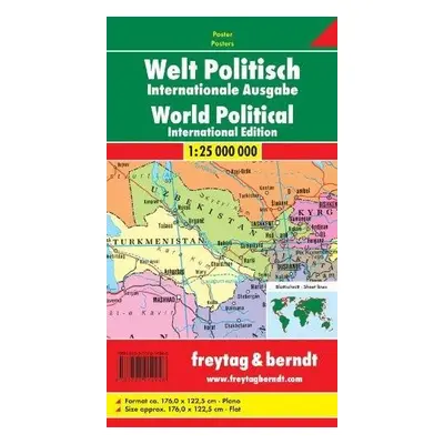 Svět / nástěnná politická mapa 1:25 000 000 (175x121 cm) lamino+lišty