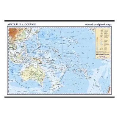 Austrálie a Oceánie - školní nástěnná zeměpisná mapa 1:13 mil./136x96 cm, 1. vydání