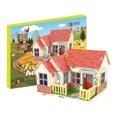 NiXiM Dřevěné 3D puzzle - Dům na farmě