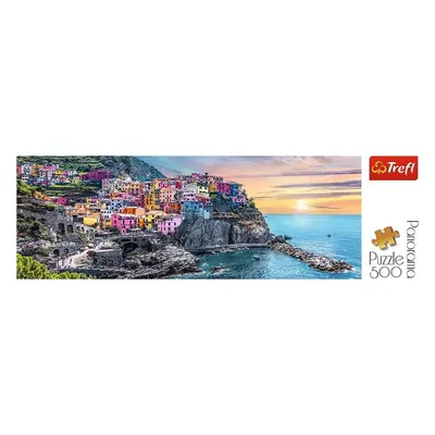 Trefl Puzzle Vernazza při západu slunce, Itálie 500 dílků Panoramatické