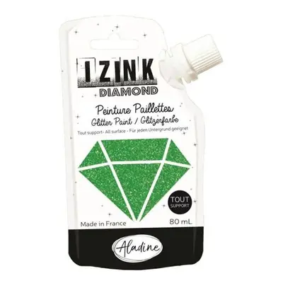 Diamantová barva IZINK Diamond - zelená, 80 ml