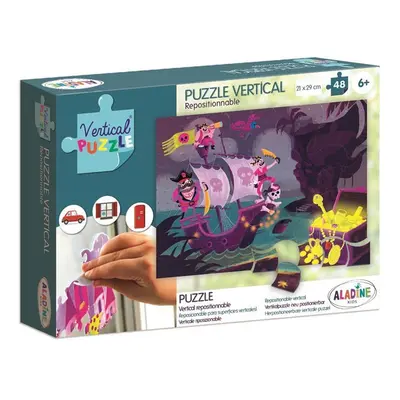 Vertikální okenní puzzle - Piráti 48 dílků