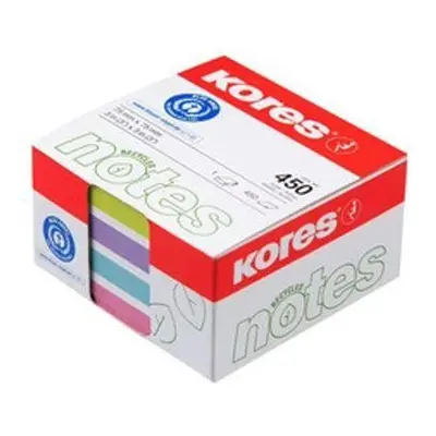 Kores Pastelové bločky CUBO 450 lístků 75x75mm, mix barev