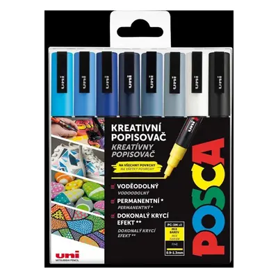 Posca sada popisovačů PC-3M, WINTER, 0,9 - 1,3 mm, mix chladných tónů (8 ks)