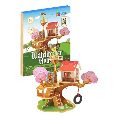 NiXiM Dřevěné 3D puzzle - Domeček Rozhledna