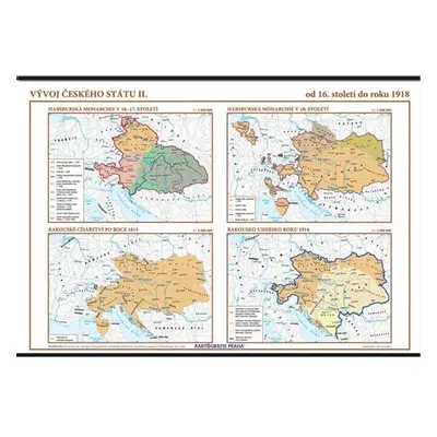 Vývoj českého státu II. (od 16. století do roku 1918) – školní nástěnná mapa/136 x 96 cm